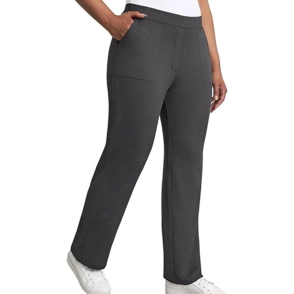 Mondetta Pants - New Mondetta L High-Rise Pull-on Herringbone Straight Leg Stretch Wicking Pants